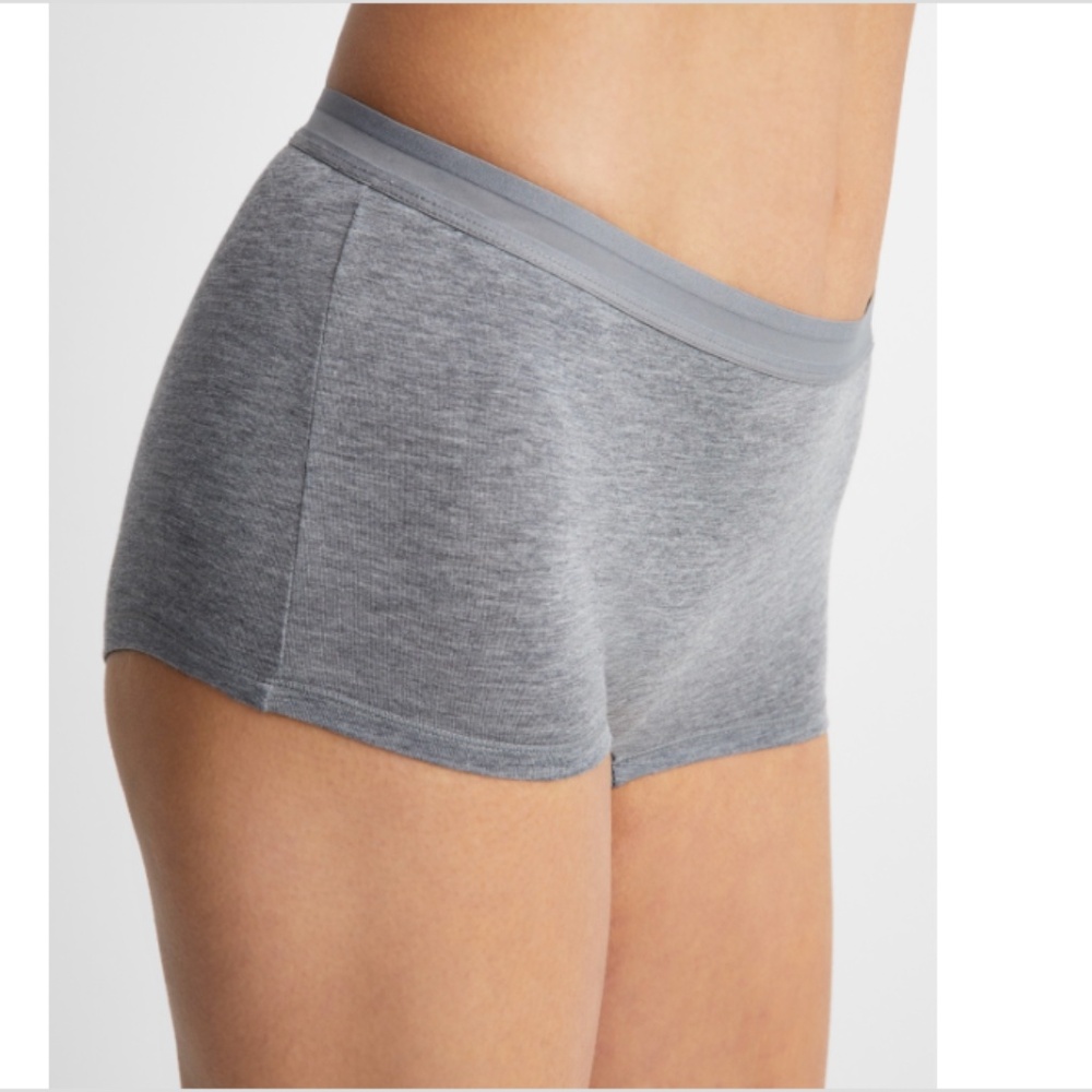 State of Day Women's Cotton Blend Boyshort Underwear, Pewter Heather, NWT